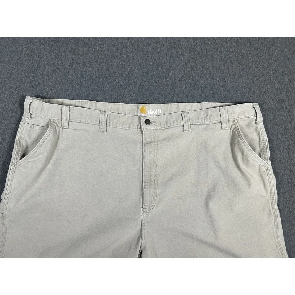Carhartt Men's Relaxed Fit Utility Canvas Shorts Khaki Size 52